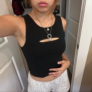 brandy melville black cutout tank